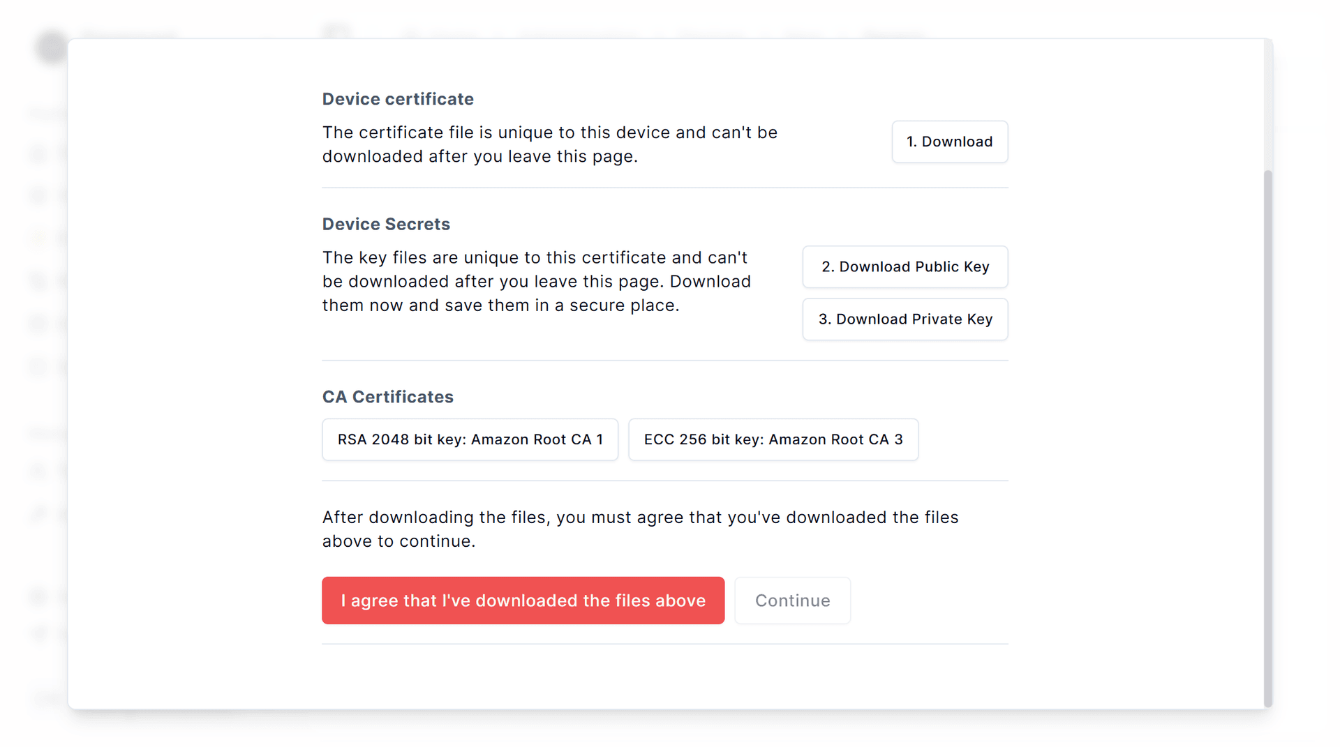 Saving device certificates in ControlCom Connect